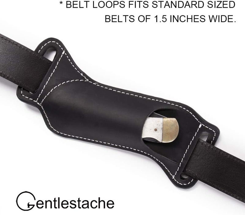 Gentlestache Leather Knife Sheaths for Belt, Knife Holster, Pocket Knife Sheath, EDC Leather Sheath for Folding Knife Carrier - Image 3